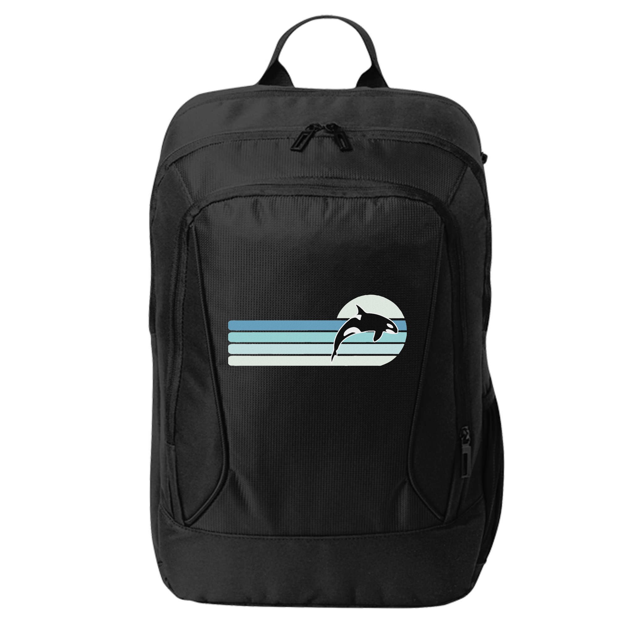 Retro Whale Orca City Backpack