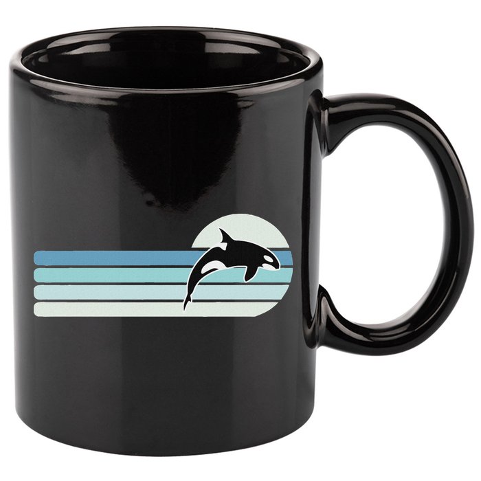 Retro Whale Orca 11oz C Handle Ceramic Mug