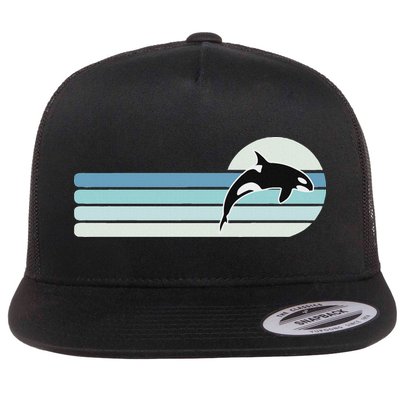 Retro Whale Orca Flatbill Hat