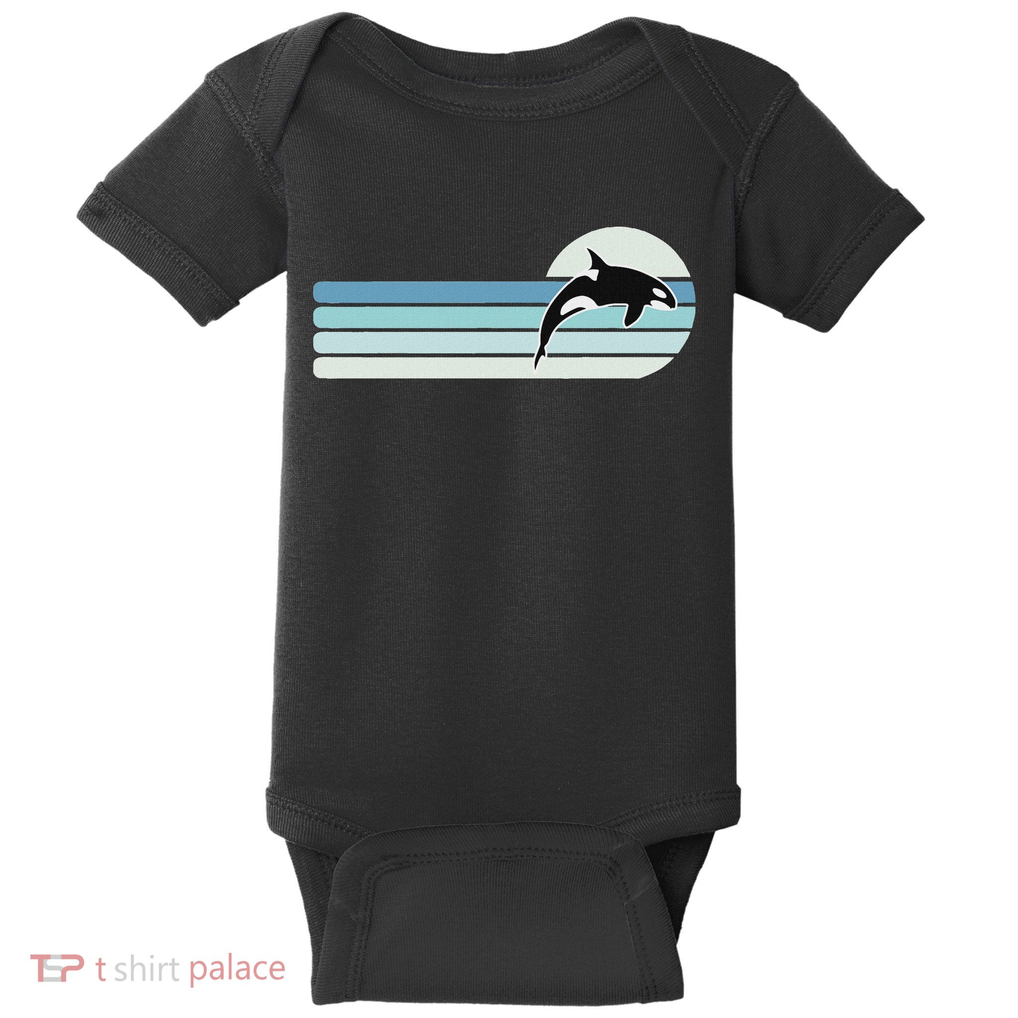 Retro Whale Orca Baby Bodysuit