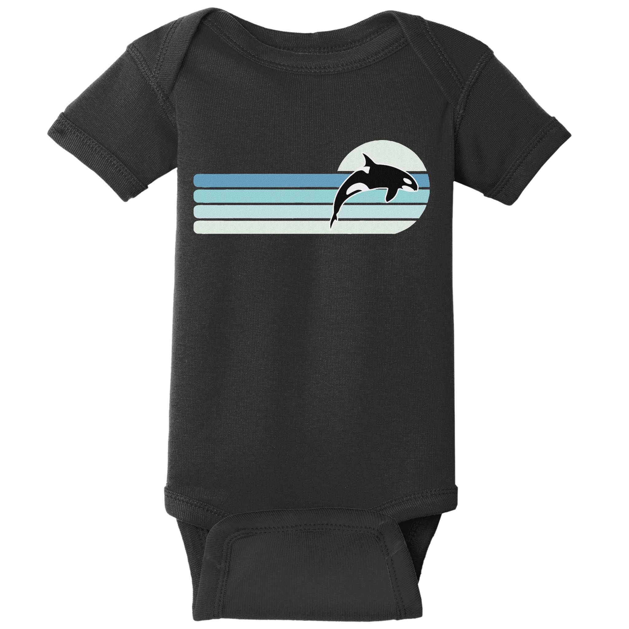 Retro Whale Orca Baby Bodysuit