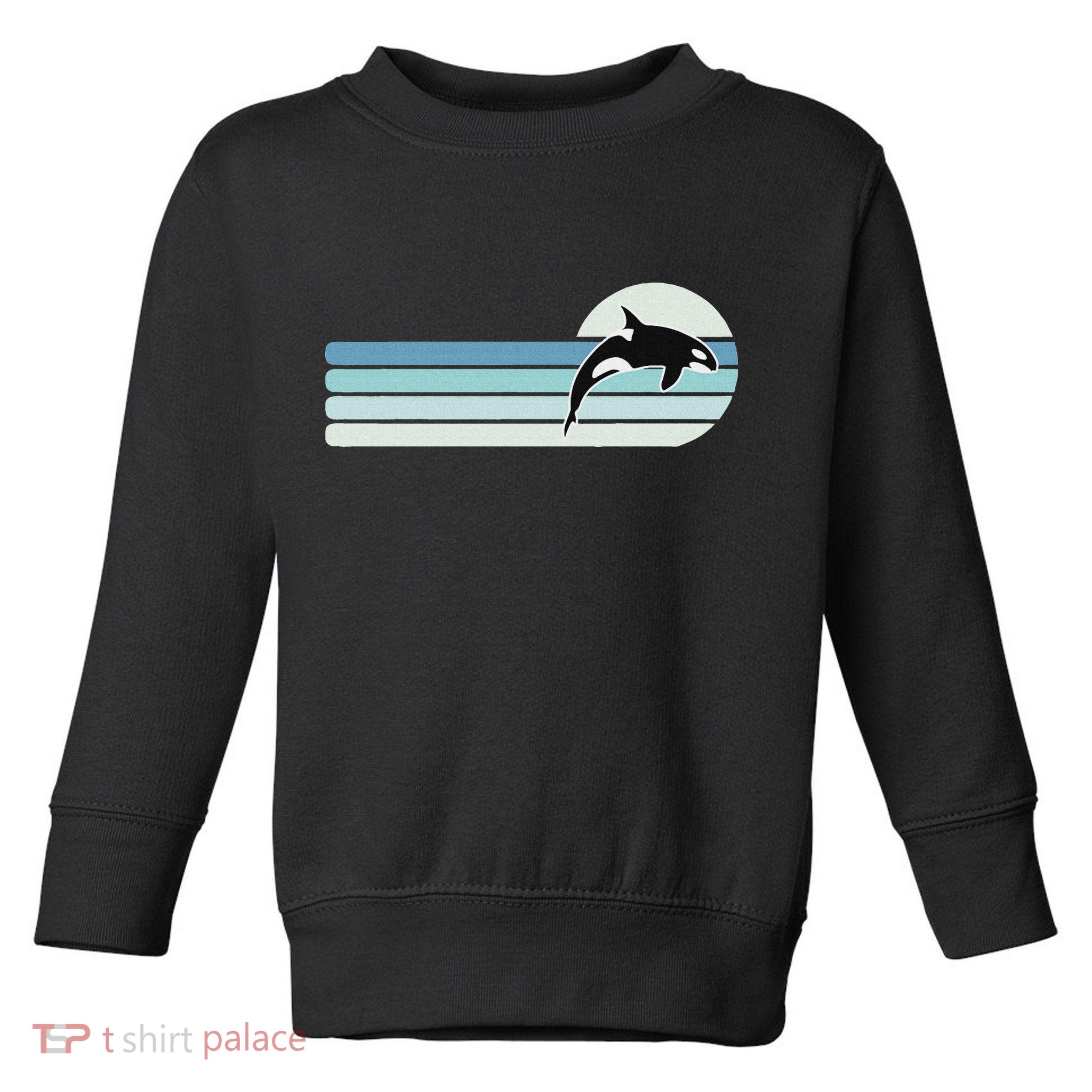 Retro Whale Orca Toddler Sweatshirt