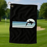 Retro Whale Orca Golf Towel