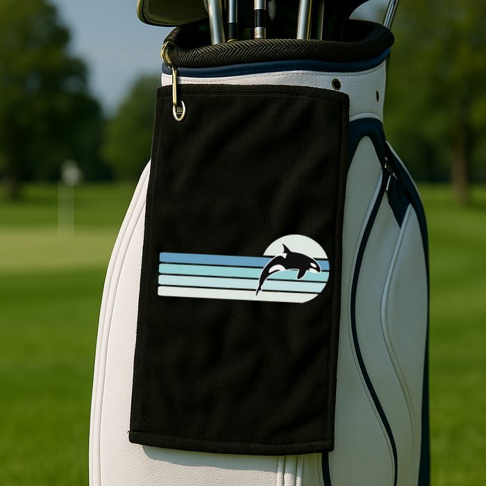 Retro Whale Orca Golf Towel
