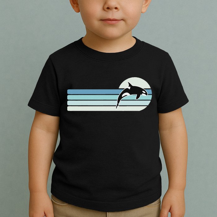 Retro Whale Orca Toddler T-Shirt