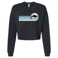 Retro Whale Orca Cropped Pullover Crew