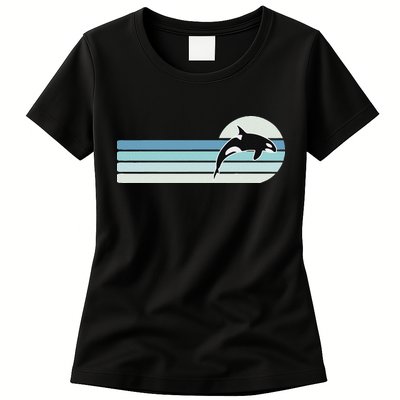 Retro Whale Orca Womens T-Shirt