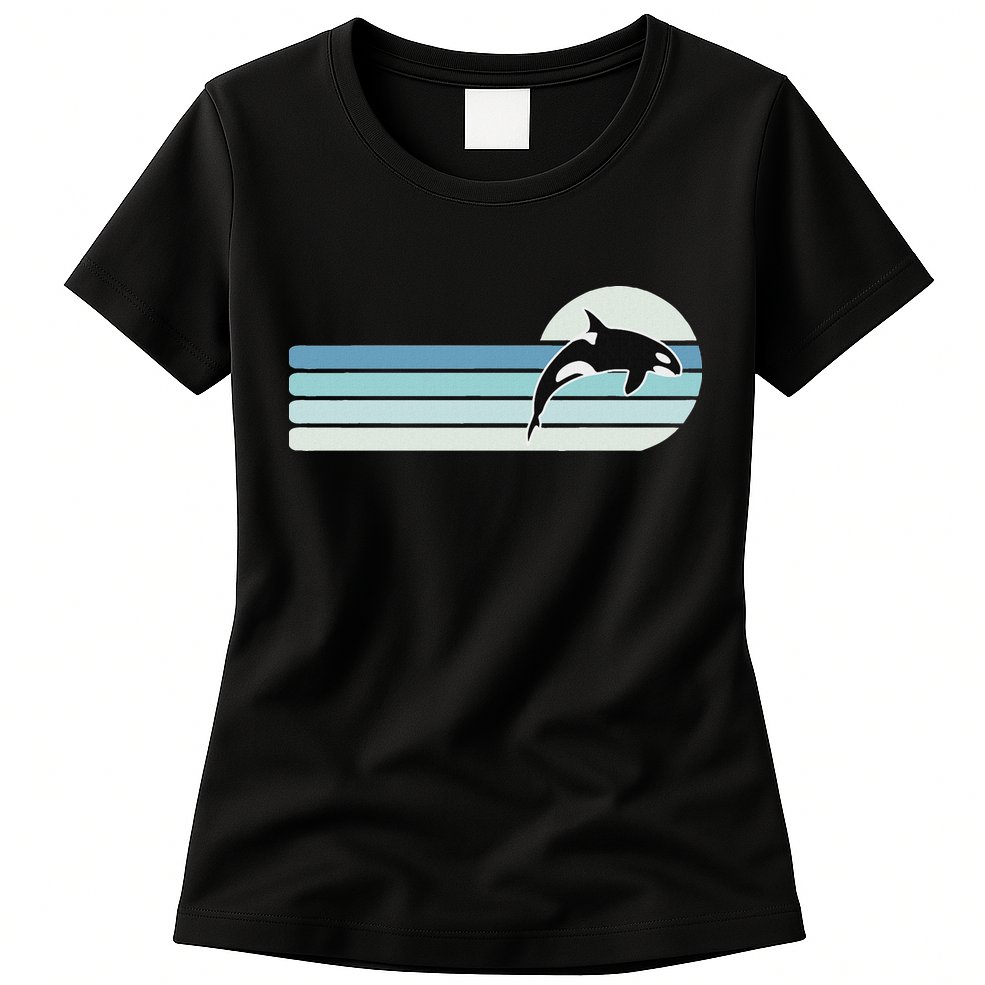 Retro Whale Orca Womens T-Shirt