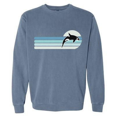 Retro Whale Orca Garment-Dyed Sweatshirt