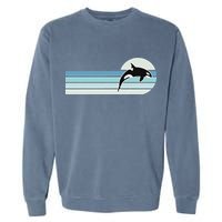 Retro Whale Orca Garment-Dyed Sweatshirt