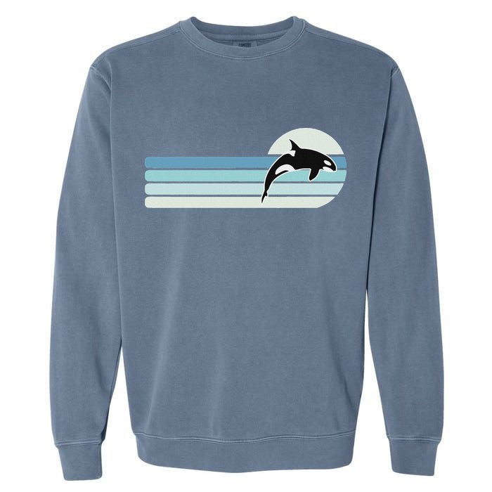 Retro Whale Orca Garment-Dyed Sweatshirt