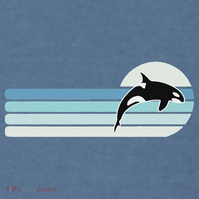 Retro Whale Orca Garment-Dyed Sweatshirt