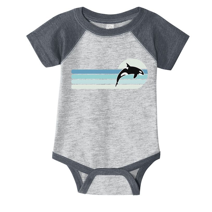 Retro Whale Orca Infant Baby Jersey Bodysuit