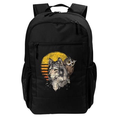 Retro Wolf Owl Backpack
