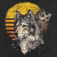 Retro Wolf Owl 25L Jumbo Tote