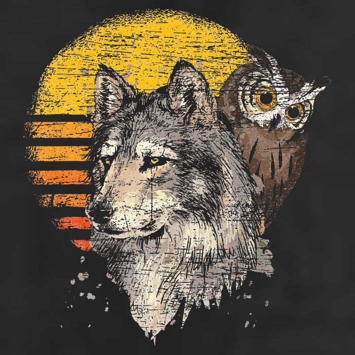 Retro Wolf Owl 25L Jumbo Tote