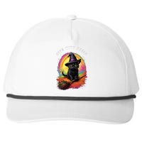 Ride With Pride Queer Witchy Lgbt Rainbow Cat Meme Halloween Snapback Five-Panel Rope Hat