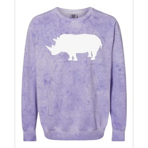 Rhino White Print Long Sleeve Rhino Colorblast Crewneck Sweatshirt