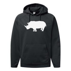 Rhino White Print Long Sleeve Rhino Performance Fleece Hoodie