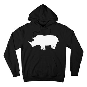 Rhino White Print Long Sleeve Rhino Hoodie