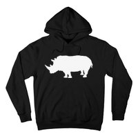 Rhino White Print Long Sleeve Rhino Hoodie