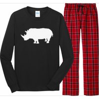 Rhino White Print Long Sleeve Rhino Long Sleeve Pajama Set