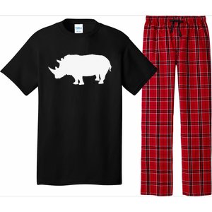 Rhino White Print Long Sleeve Rhino Pajama Set