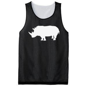 Rhino White Print Long Sleeve Rhino Mesh Reversible Basketball Jersey Tank