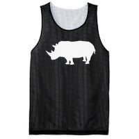 Rhino White Print Long Sleeve Rhino Mesh Reversible Basketball Jersey Tank