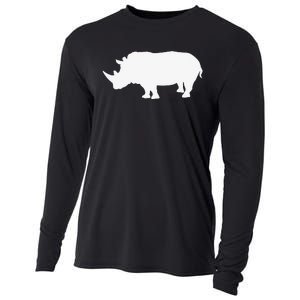 Rhino White Print Long Sleeve Rhino Cooling Performance Long Sleeve Crew