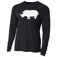 Rhino White Print Long Sleeve Rhino Cooling Performance Long Sleeve Crew