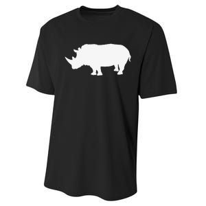 Rhino White Print Long Sleeve Rhino Performance Sprint T-Shirt