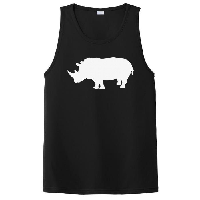 Rhino White Print Long Sleeve Rhino PosiCharge Competitor Tank