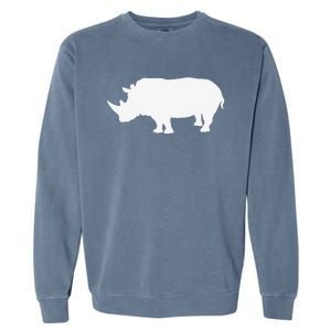 Rhino White Print Long Sleeve Rhino Garment-Dyed Sweatshirt