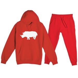 Rhino White Print Long Sleeve Rhino Premium Hooded Sweatsuit Set