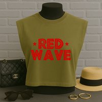 Red Wave Pro Republican Garment-Dyed Women's Muscle Tee