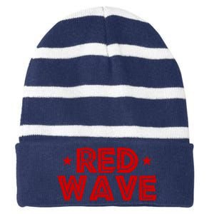 Red Wave Pro Republican Striped Beanie with Solid Band