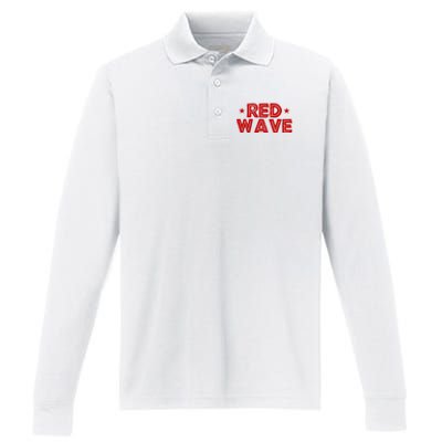 Red Wave Pro Republican Performance Long Sleeve Polo