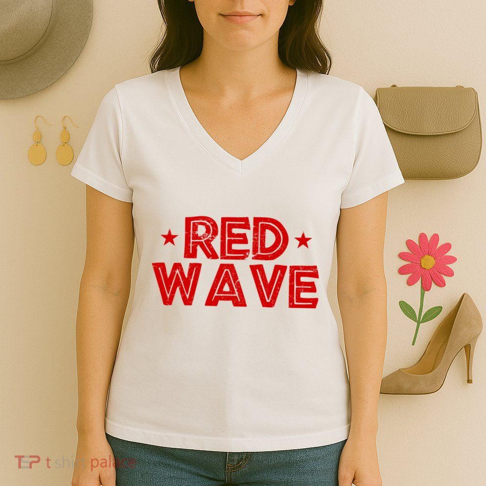 Red Wave Pro Republican Women's V-Neck T-Shirt