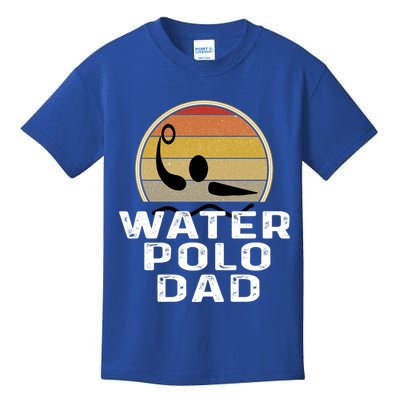 Retro Water Polo Dad Father Swimmer Swimming Sunset Cute Gift Kids T-Shirt