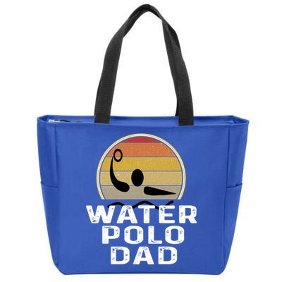 Retro Water Polo Dad Father Swimmer Swimming Sunset Cute Gift Zip Tote Bag