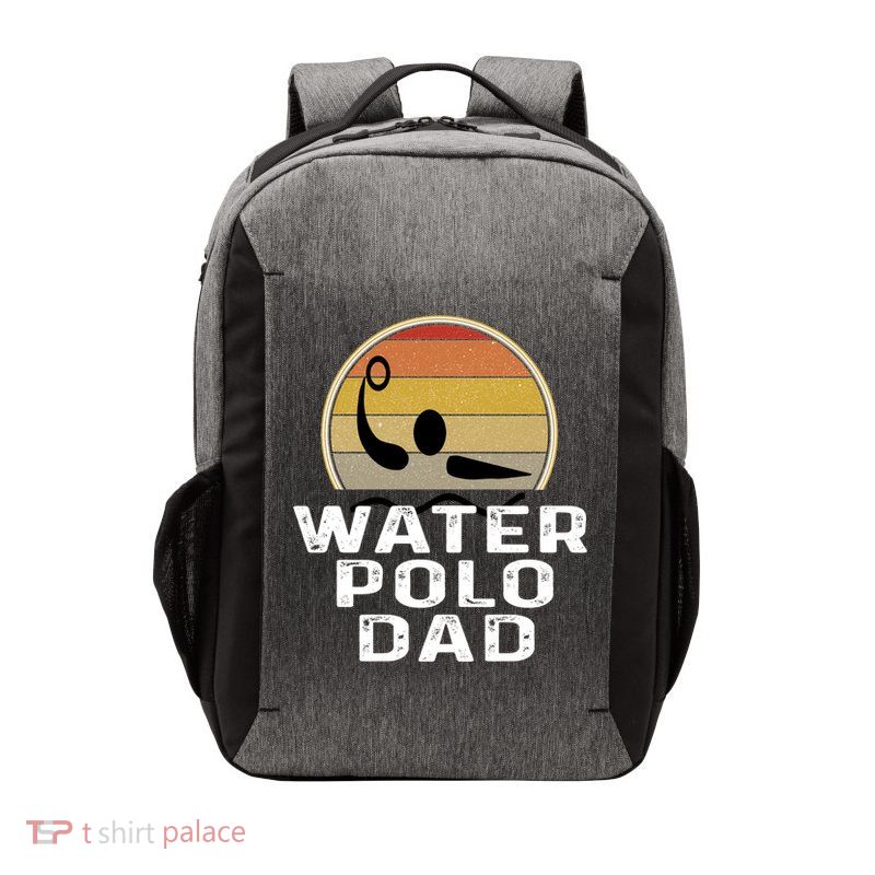 Retro Water Polo Dad Father Swimmer Swimming Sunset Cute Gift Vector Backpack