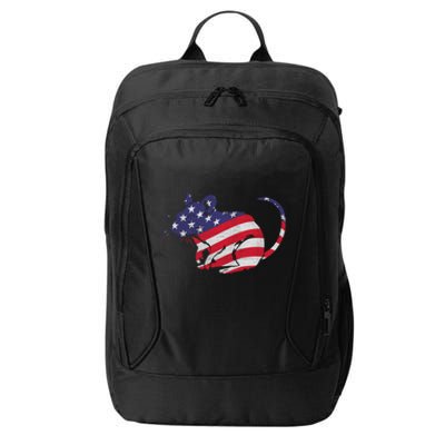 Rat With Pride American Flag 4th Of July Patriotic Great Gift City Backpack