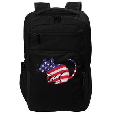 Rat With Pride American Flag 4th Of July Patriotic Great Gift Impact Tech Backpack