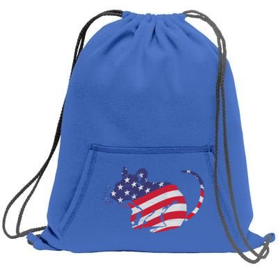 Rat With Pride American Flag 4th Of July Patriotic Great Gift Sweatshirt Cinch Pack Bag