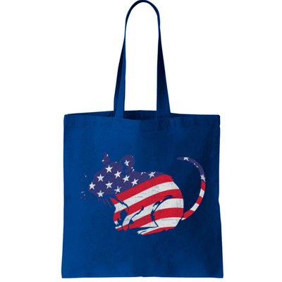 Rat With Pride American Flag 4th Of July Patriotic Great Gift Tote Bag