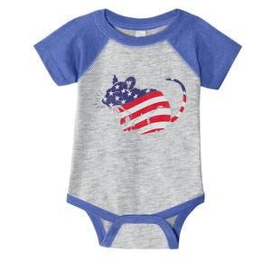 Rat With Pride American Flag 4th Of July Patriotic Great Gift Infant Baby Jersey Bodysuit