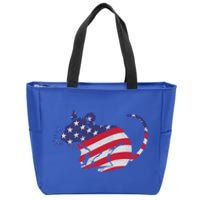 Rat With Pride American Flag 4th Of July Patriotic Great Gift Zip Tote Bag