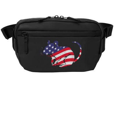 Rat With Pride American Flag 4th Of July Patriotic Great Gift Crossbody Pack