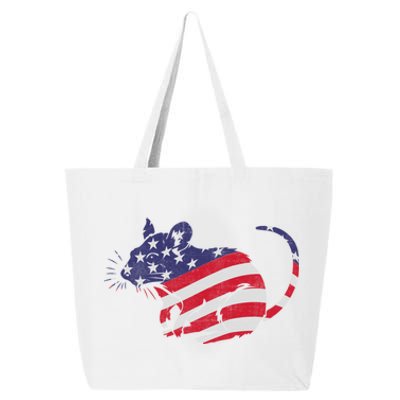 Rat With Pride American Flag 4th Of July Patriotic Great Gift 25L Jumbo Tote